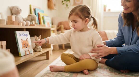 Worried learning activity for a 2-year-old