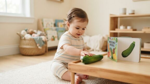 Zucchini learning activity for a 1-year-old