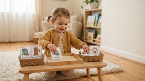 Leaving Home & Transitions Activity Cards for 2 Years printable learning activity for a 2-year-old