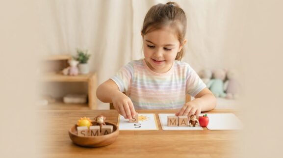 Letter-Sound Play Activity Cards for 4 Years printable learning activity for a 4-year-old
