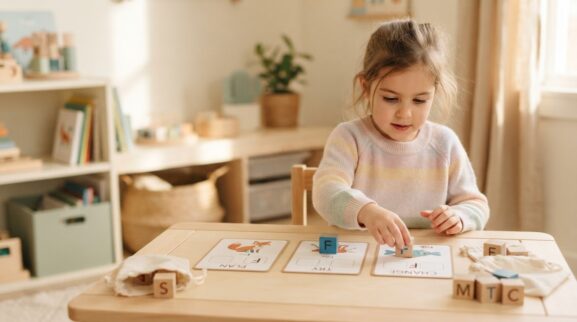 Letter-Sound Play Activity Cards for 5 Years printable learning activity for a 5-year-old