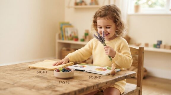 Little Explorer Activity: Five Senses for 3 Years learning activity for a 3-year-old