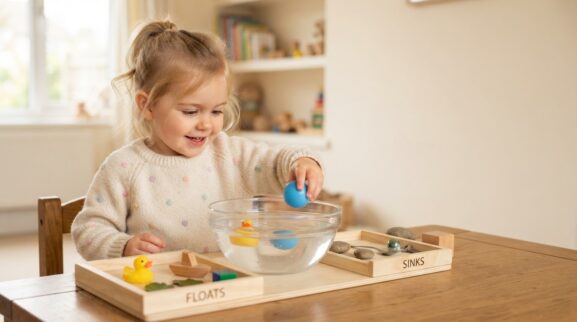 Little Explorer Activity: Sink & Float for 3 Years learning activity for a 3-year-old