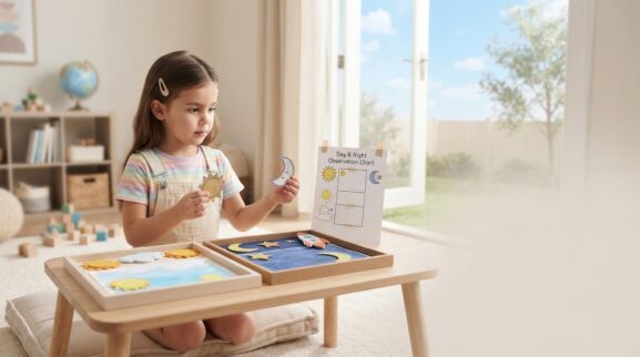 Little Explorer Guide: Day, Night & Sky for 5 Years parent learning guide for a 5-year-old