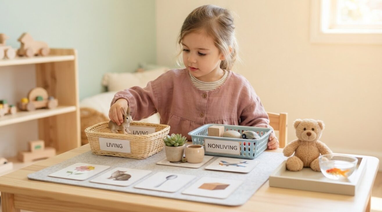 Living & Nonliving Activity Cards for 4-Year-Old Kids