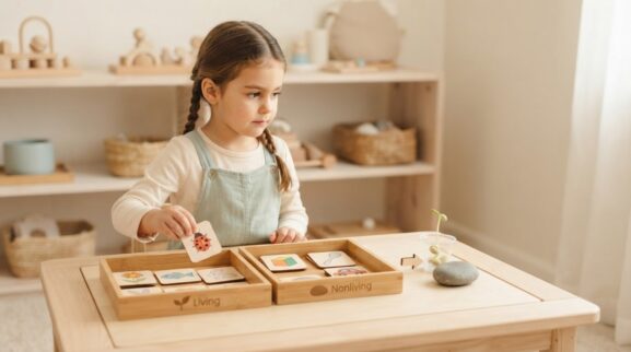 Living & Nonliving Activity Cards for 5 Years printable learning activity for a 5-year-old