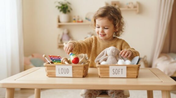 Loud / Soft learning activities for a 2-year-old