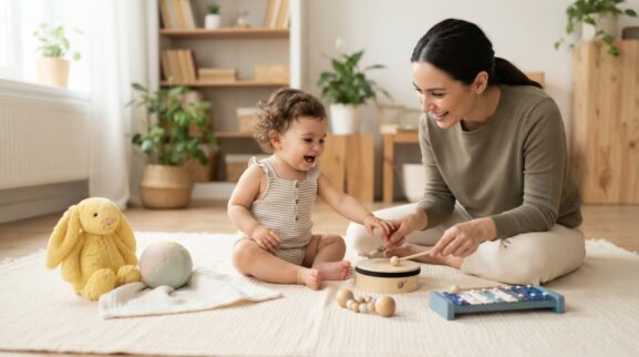 Loud / Soft Activity Cards for 1 Year printable learning activity for a 1-year-old