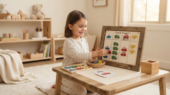 Make a Picture Graph From Family Favorites learning activity for a 5-year-old