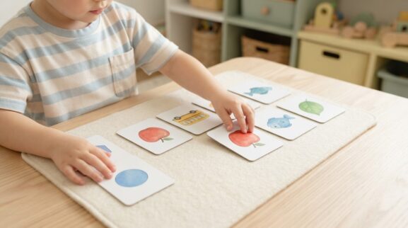 Matching Activity Cards for 4 Years printable learning activity for a 4-year-old