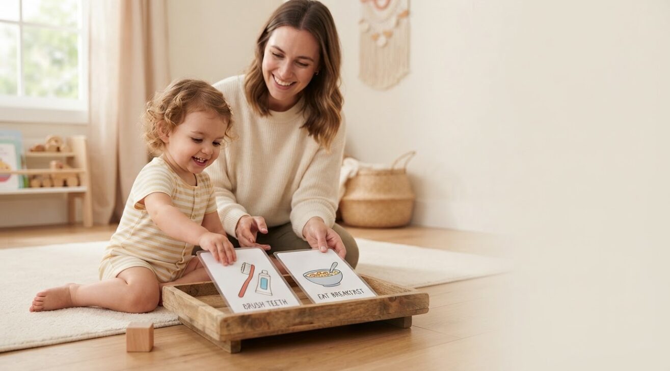 Morning Routine Activity Cards for 2-Year-Old Toddlers