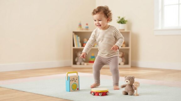 Move & Learn: Dance & Freeze for 1 Year parent learning guide for a 1-year-old