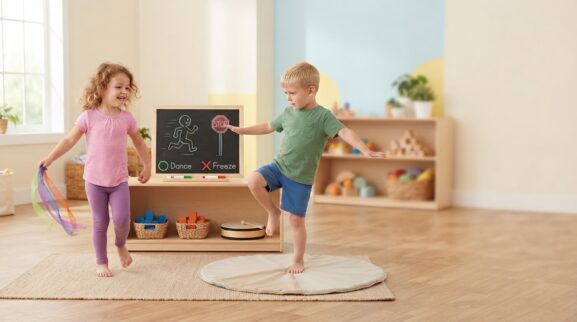 Move & Learn: Dance & Freeze for 4 Years parent learning guide for a 4-year-old