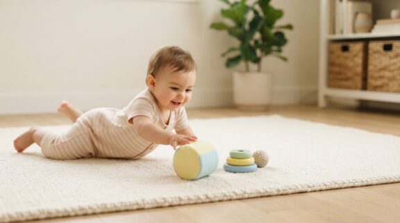 Move & Learn: Reaching, Rolling & Body Movement for 1 Year parent learning guide for a 1-year-old
