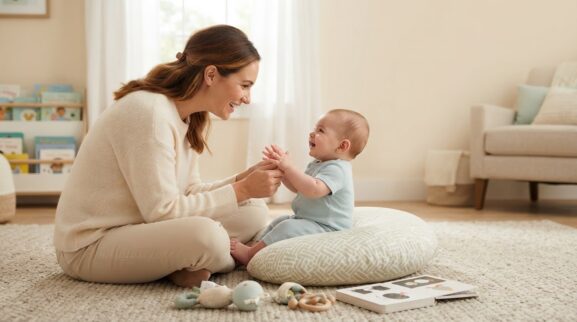 Music & Movement Activity: Action Songs for 4–6 Months learning activity for a 4–6 month old baby