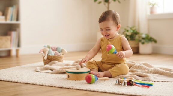 Music & Movement Activity: Instrument Exploration for 1 Year learning activity for a 1-year-old
