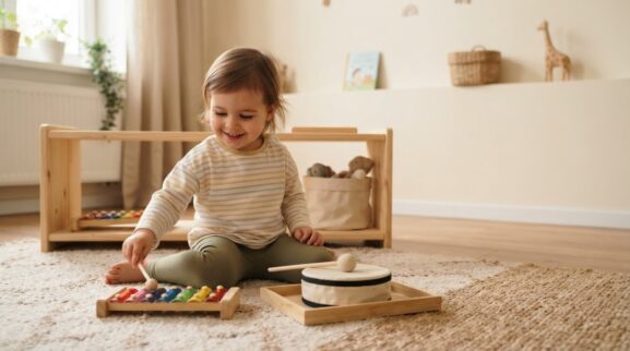 Music & Movement Activity: Instrument Exploration for 2 Years learning activity for a 2-year-old