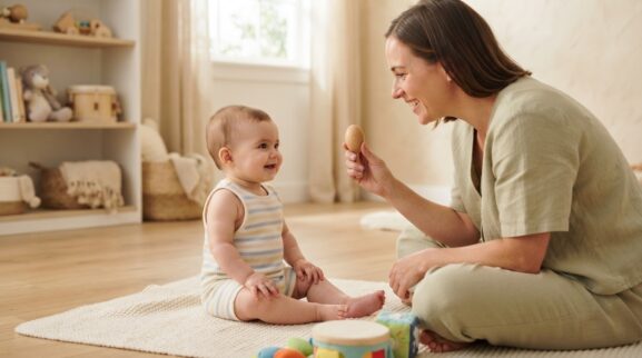 Music & Movement Activity: Listening & Sound Awareness for 10–11 Months learning activity for a 10–11 month old baby