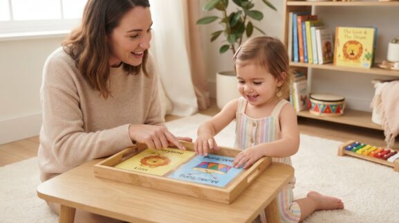 Music & Storytelling Activity Cards for 2 Years printable learning activity for a 2-year-old