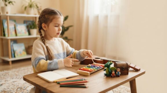 Music & Storytelling Activity Cards for 5 Years printable learning activity for a 5-year-old