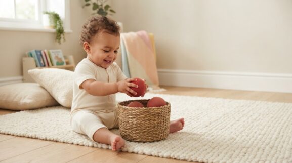 My First 12 Everyday Words learning activity for a 10–11 month old baby