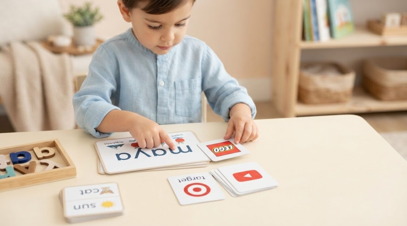 Name & Environmental Print Activity Cards for 4-Year-Old Kids