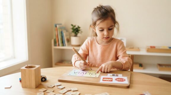 Name & Environmental Print Activity Cards for 5 Years printable learning activity for a 5-year-old