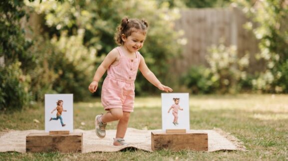 Outdoor Movement Activity Cards for 2 Years printable learning activity for a 2-year-old