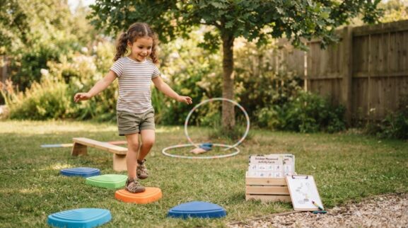 Outdoor Movement Activity Cards for 5 Years printable learning activity for a 5-year-old