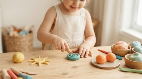 Play Dough & Molding Activity Cards for 3 Years printable learning activity for a 3-year-old