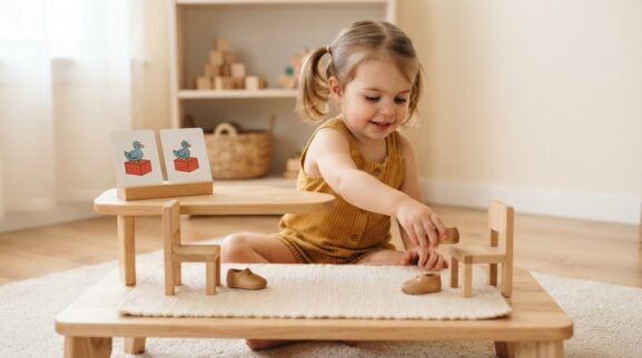 Position & Direction Words Activity Cards for 2 Years printable learning activity for a 2-year-old