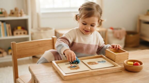 Positions & Spatial Words Activity Cards for 2 Years printable learning activity for a 2-year-old