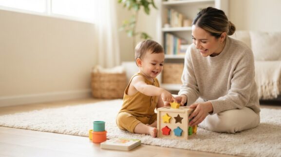 Practice Together: Confidence & Trying for 1 Year learning activity for a 1-year-old
