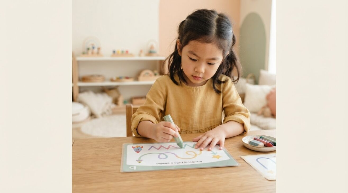 Pre-Writing Paths & Strokes Activity Cards for 5-Year-Old Kids
