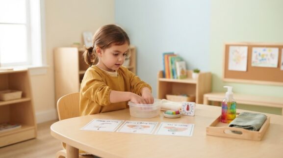 Preschool / Classroom Routines Activity Cards for 5 Years printable learning activity for a 5-year-old