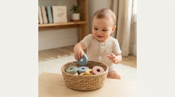 Put In / Take Out Activity Cards for 7–9 Months printable learning activity for a 7–9 month old baby