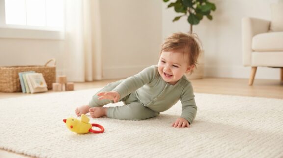 Reaching, Rolling & Body Movement Activity Cards for 10–11 Months printable learning activity for a 10–11 month old baby