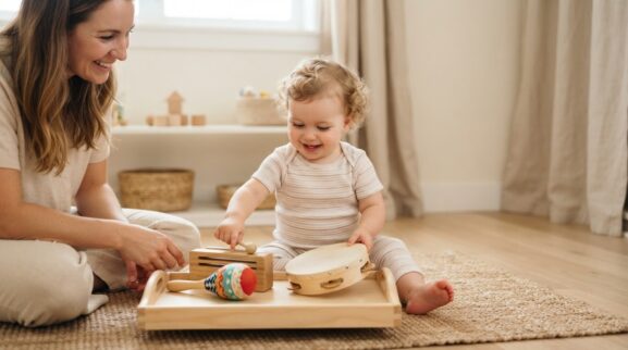 Rhythm & Beat Activity Cards for 1 Year printable learning activity for a 1-year-old