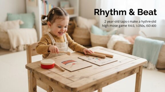 Rhythm & Beat Activity Cards for 2 Years printable learning activity for a 2-year-old