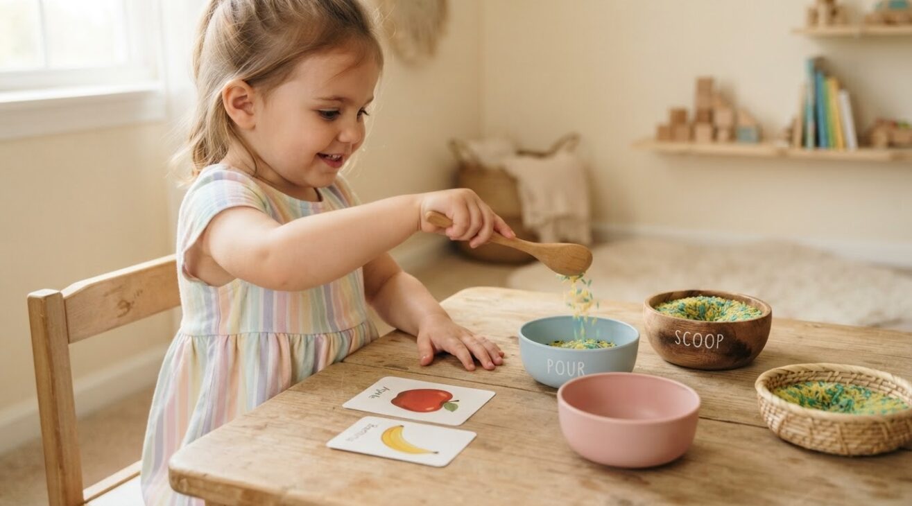 Scooping & Pouring Activity Cards for 2-Year-Old Toddlers