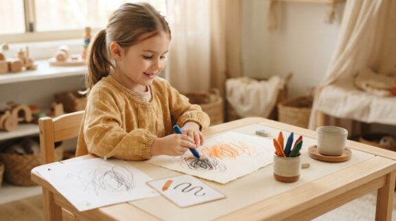 Scribble & Free Drawing Activity Cards for 5 Years printable learning activity for a 5-year-old