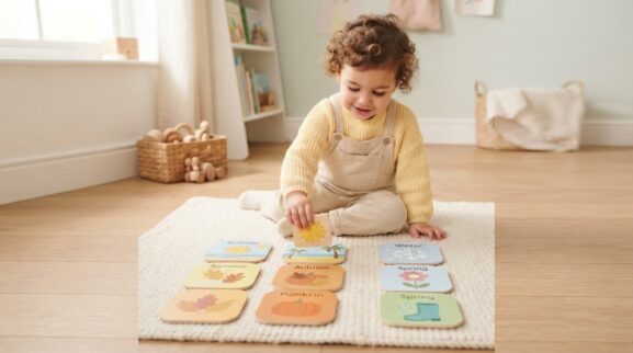 Seasons Activity Cards for 2 Years printable learning activity for a 2-year-old