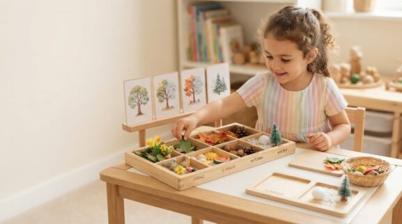 Seasons Activity Cards for 4 Years printable learning activity for a 4-year-old