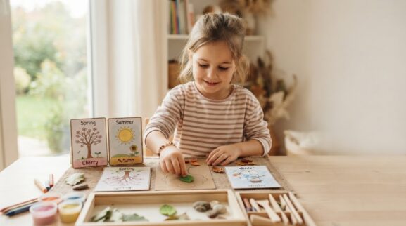 Seasons Activity Cards for 5 Years printable learning activity for a 5-year-old