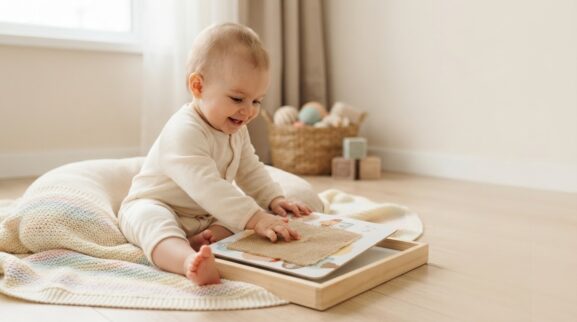 Sensory Textures Activity Cards for 10–11 Months printable learning activity for a 10–11 month old baby