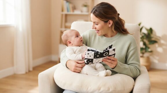 Shared Reading Activity Cards for 0–3 Months printable learning activity for a 0–3 month old baby