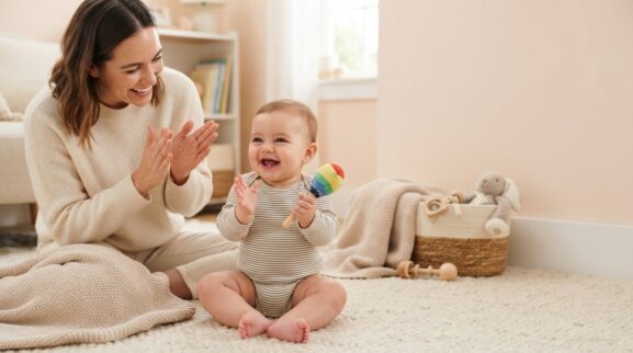 Sing, Move & Listen: Action Songs for 10–11 Months parent learning guide for a 10–11 month old baby