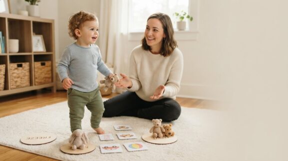 Sing, Move & Listen: Freeze & Listening Games for 2 Years parent learning guide for a 2-year-old