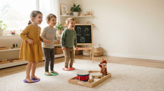 Sing, Move & Listen: Freeze & Listening Games for 4 Years parent learning guide for a 4-year-old