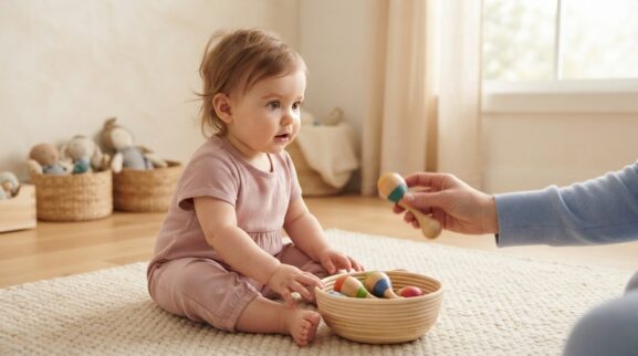 Sing, Move & Listen: Listening & Sound Awareness for 10–11 Months parent learning guide for a 10–11 month old baby